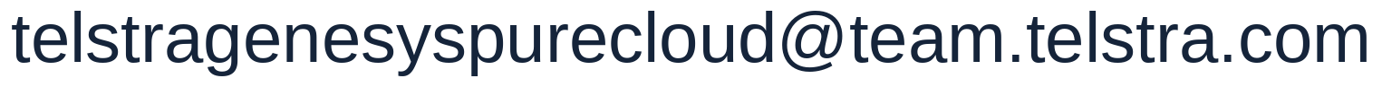 Telstra Genesys Cloud Support Desk email address (shown as an image)